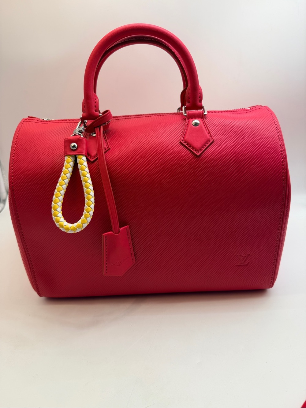 Bright Pink Epi Leather Speedy Style Handbag